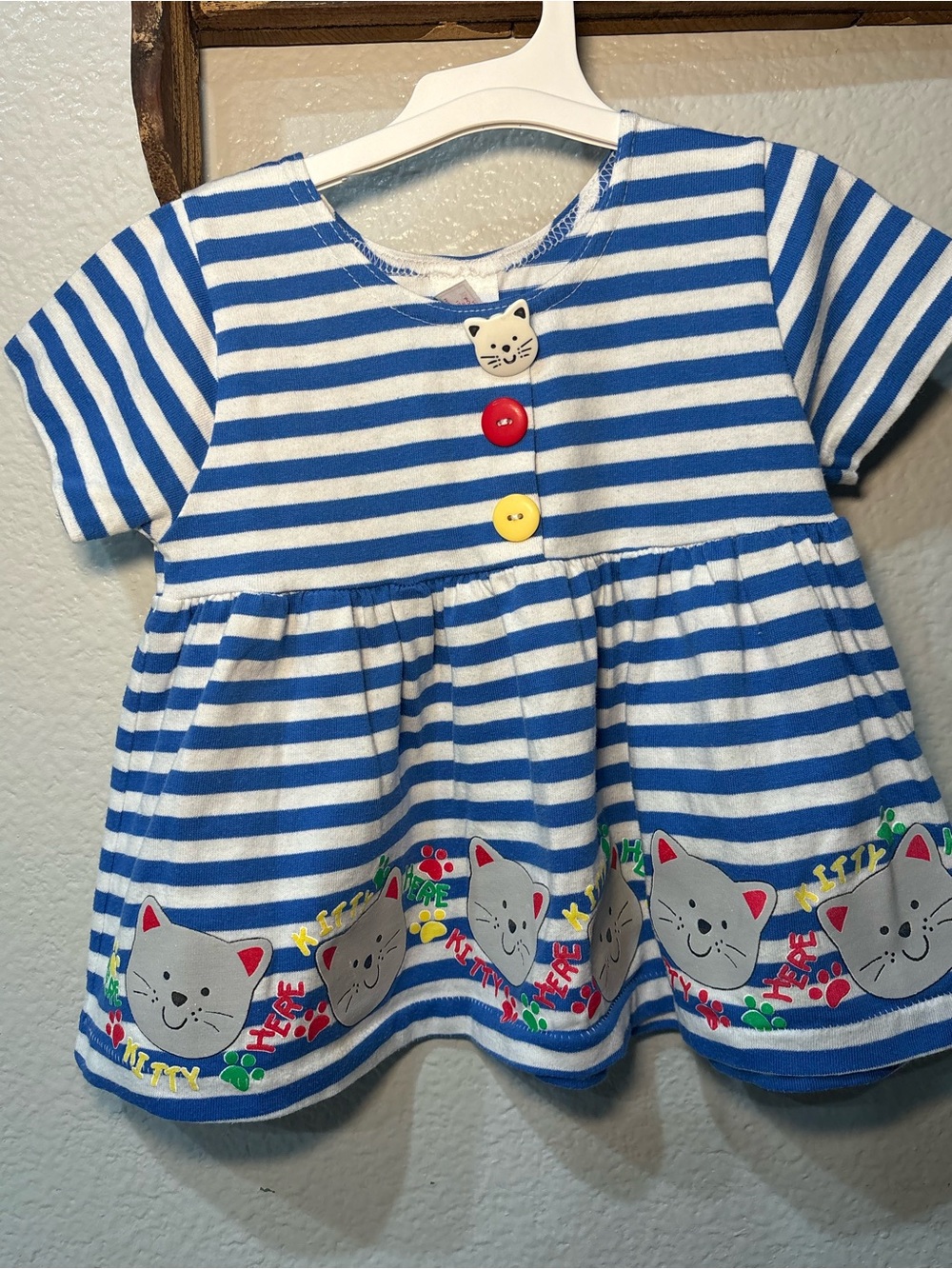 Vintage Buster Brown Here Kitty Cat Shirt With Cat Button Size 3T